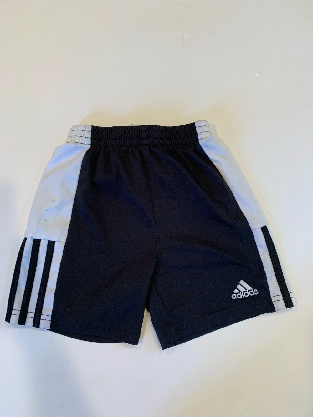 adidas Flawed Boys Size 4 Black and White Elastic Waist Pull-On Athletic Shorts